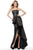 Jovani - 64140 Strapless Ruffled High low Dress In Black