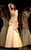 MNM Couture - JD006 Bedazzled Ruched Mermaid Dress in Gold