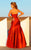 MNM Couture - JD006 Bedazzled Ruched Mermaid Dress in Red