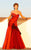 MNM Couture - JD006 Bedazzled Ruched Mermaid Dress in Red