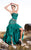MNM Couture - JD011 Strapless Pleated Embellished Layered Long Gown in Green