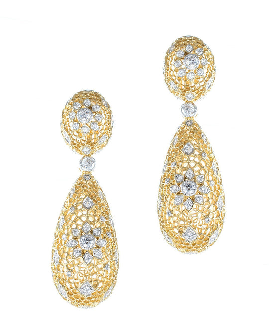 Jarin K Jewelry - Large Filigree Drop Earrings in Gold