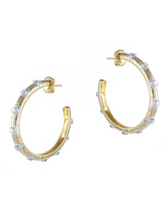 Jarin K Jewelry - Large Sunburst Hoop Earrings in Gold