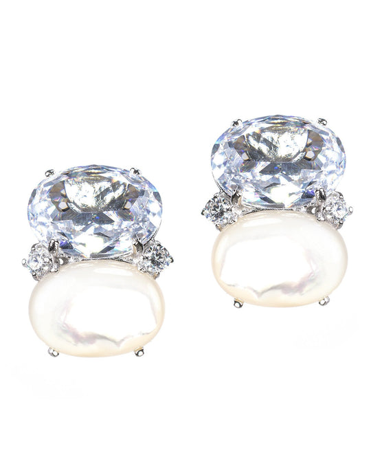 Double Oval Cabochon Earrings