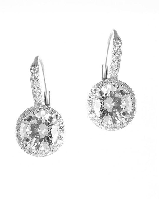 CZ By Kenneth Jay Lane - Round Drop Earrings In Silver