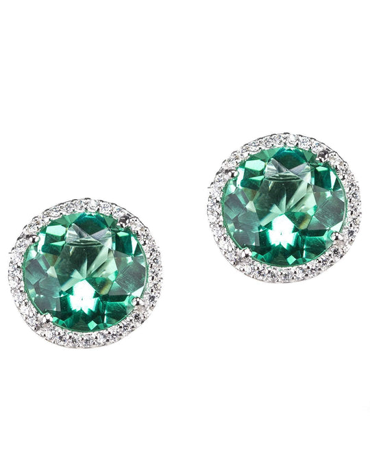 Jarin K Jewelry - Vibrant Halo Stud Earrings In Green