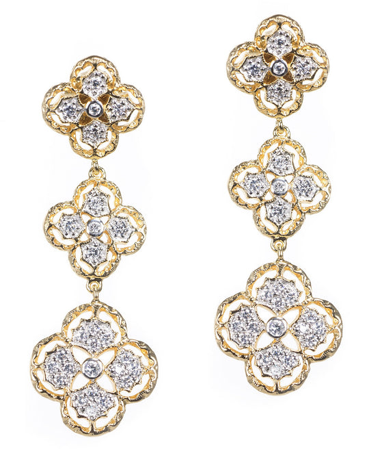 Triple Lace Clover Earrings