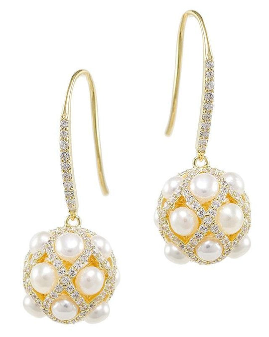 Freshwater Pearl Ball Drop Earrings