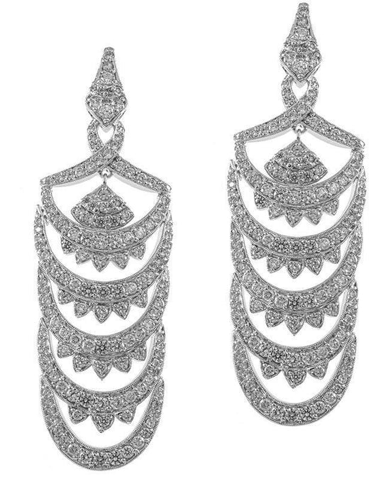 CZ by Kenneth Jay Lane - Pave Chandelier Earrings in Silver