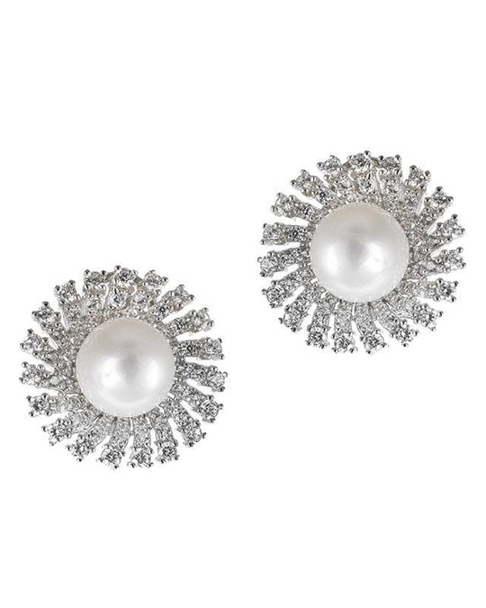 Freshwater Pearl Sunburst Earrings