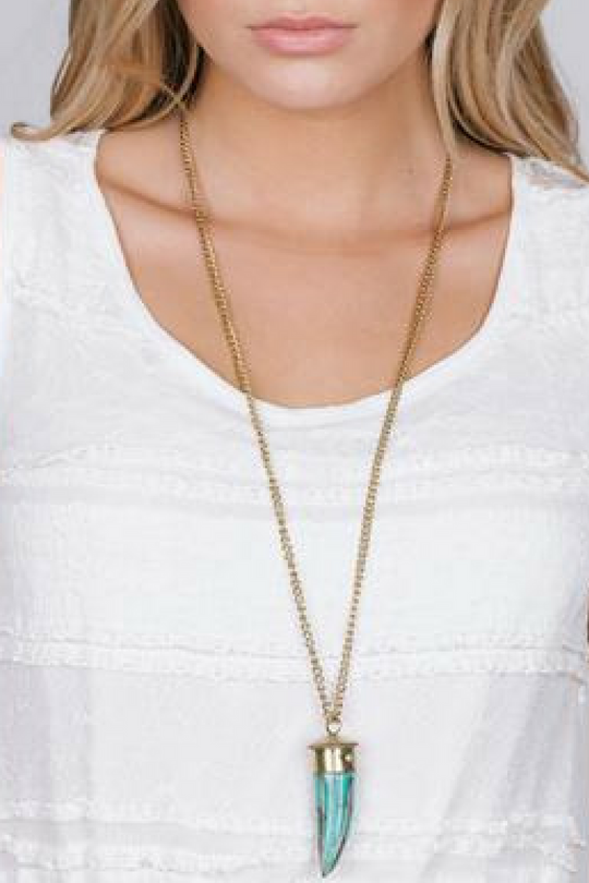 TURQUOISE SABER TOOTH NECKLACE