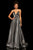 Sherri Hill - 52424 V-Neck Open Back Evening Dress In Gray
