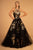 Elizabeth K - GL2655 Gold Embellished Halter Evening Gown In Black and Gold