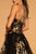 Elizabeth K - GL2655 Gold Embellished Halter Evening Gown In Black and Gold
