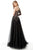Jovani - 66344 Asymmetric Sequined A-line Dress In Black and Mullti