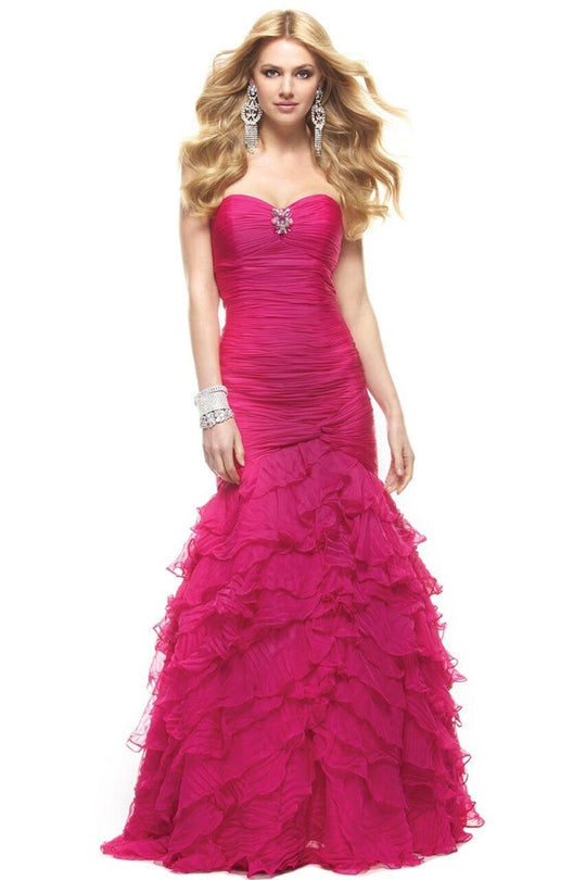 Janique JA1363 - Strapless Fitted Mermaid Long Gown in Pink