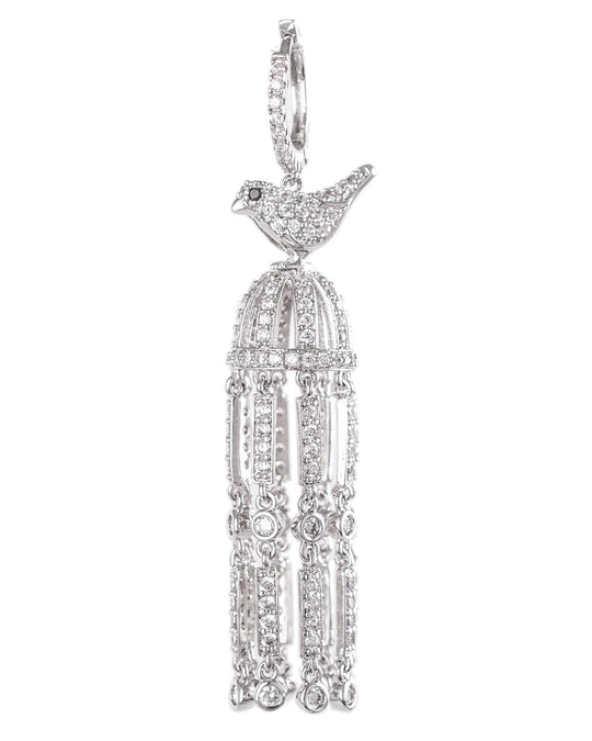 Jarin K Jewelry - Pave Birdcage Pendant in Silver
