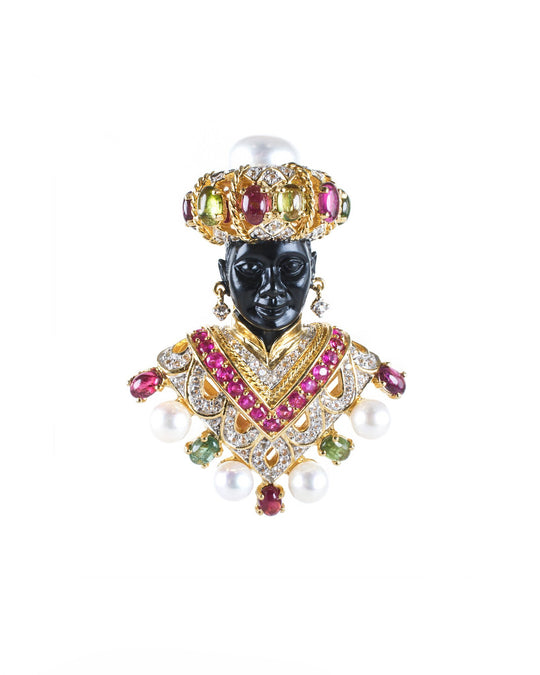 Vivid Blackamoor Brooch