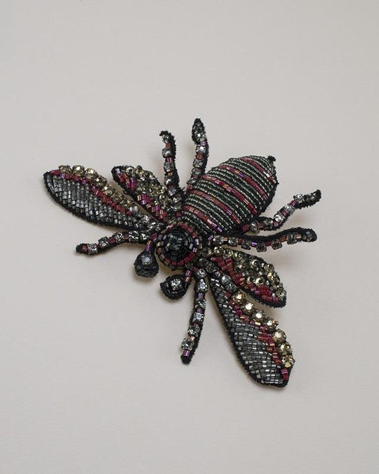 Hand Beaded Bee Brooch