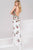 49822 Embroidered Deep V-neck Sheath Dress