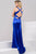Pleated Bust Frames Plunging V-Neck Crisscross Back Dress JP50865