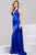 Pleated Bust Frames Plunging V-Neck Crisscross Back Dress JP50865