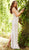 Jovani - 60609 Chain Embellished High Halter Sheath Dress in Ivory
