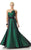 Janique - JQ086 Rosette Accented One-Shoulder Gown In Green