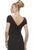 Janique - Off Shoulder V-Neck Long Gown 1332, Black