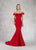 Janique - JQ1801 Split Off The Shoulder Mermaid Evening Gown In Red