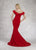 Janique - JQ1801 Split Off The Shoulder Mermaid Evening Gown In Red