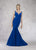 Janique - JQ1820 Sleeveless Vibrant Crepe Mermaid Gown in Blue