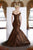 Janique - JQ1908 Metallic Off-Shoulder Mermaid Dress In Brown