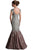 Janique JQ3313  Scalloped Sweetheart Neckline Mermaid Dress in Brown