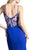 Cinderella Divine - Bead Embroidered Jersey Sheath Prom Dress in Blue