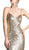 Cinderella Divine - Fully Sequined V-neck Layered Mermaid Prom Dress