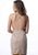 Jovani - JVN2601 Beaded Deep V-neck Sheath Dress In White and Neutral