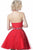 Jovani - JVN1099 Beaded High Halter Neck Lace Applique Cocktail Dress In Red