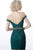 Jovani - JVN1102 Lace Applique Off Shoulder Fitted Cocktail Dress In Green