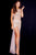JVN119 Jewel Neck Sheer Bejeweled Fitted Gown