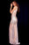 JVN119 Jewel Neck Sheer Bejeweled Fitted Gown