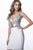 Jovani - JVN1333 Embellished Bodice Fitted Cocktail Dress In Silver and White