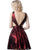Jovani - JVN1499 Metallic Plunging V-Neck Cocktail Dress In Red