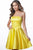 Jovani - JVN1717 Strapless Straight Neck A-line Dress In Yellow