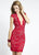 Classy Deep V Neck  Lace Short Sheath Dress 20089