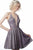 Jovani - JVN2173 Plunging Neck Illusion Lace Up Back Cocktail Dress In Purple