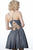 Jovani - JVN2173 Plunging Neck Illusion Lace Up Back Cocktail Dress In Blue