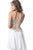 Jovani - JVN2174 Embellished Deep V-neck A-line Dress In White