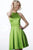 Jovani - JVN2181 Halter Satin A-line Dress In Green