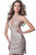 Jovani - JVN2207 Embroidered Halter Sheath Dress In Neutral